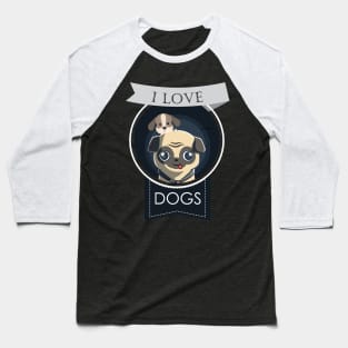 I Love Dogs Baseball T-Shirt